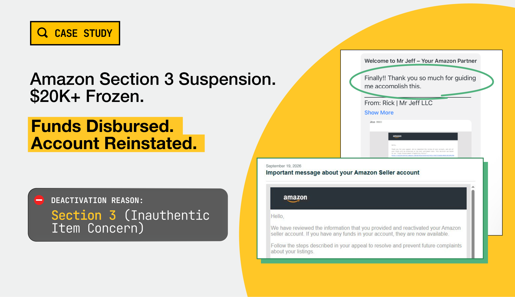 Amazon Section 3 Suspension: Funds Disbursed & Seller Account Reinstated